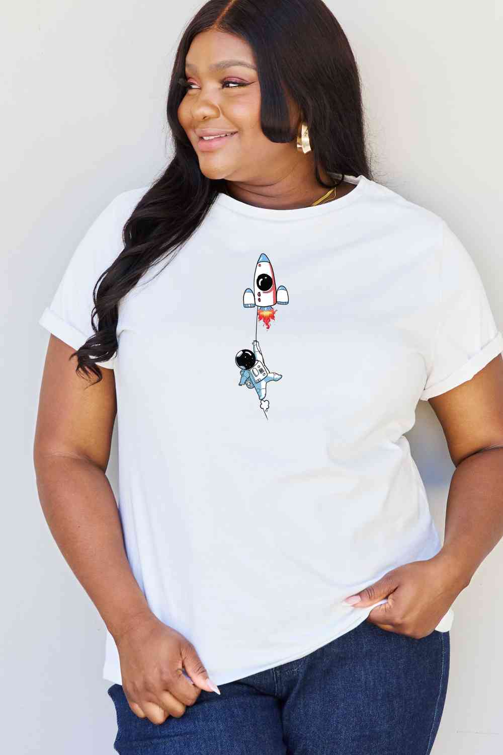 Simply Love Full Size Astronaut Graphic Cotton T-Shirt