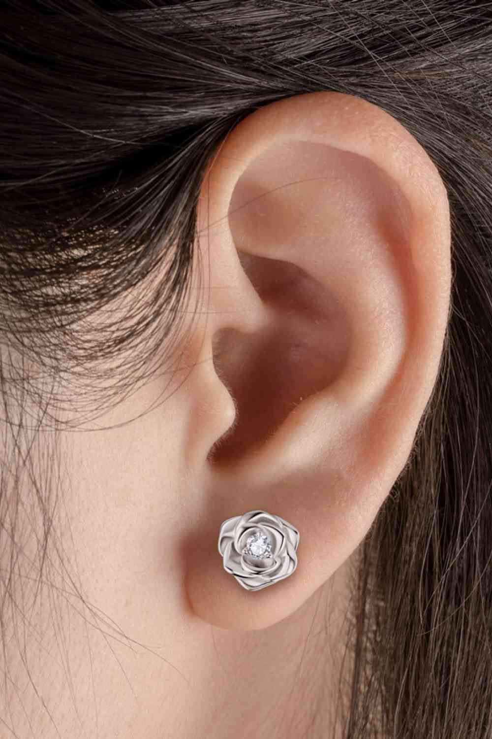 Adored Moissanite Flower 925 Sterling Silver Earrings