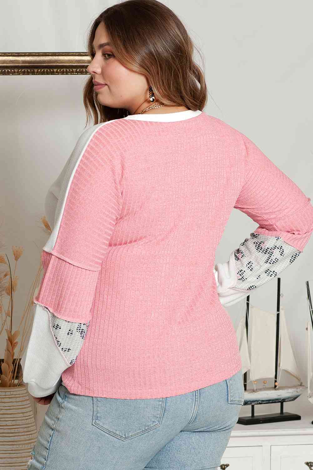 Plus Size Out Seamed Splicing Sweatshirt