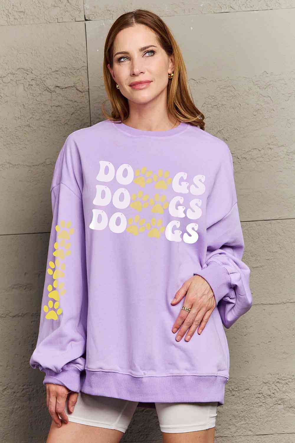Simply Love Simply Love Full Size Round Neck Dropped Shoulder DOGS Graphic Sweatshirt