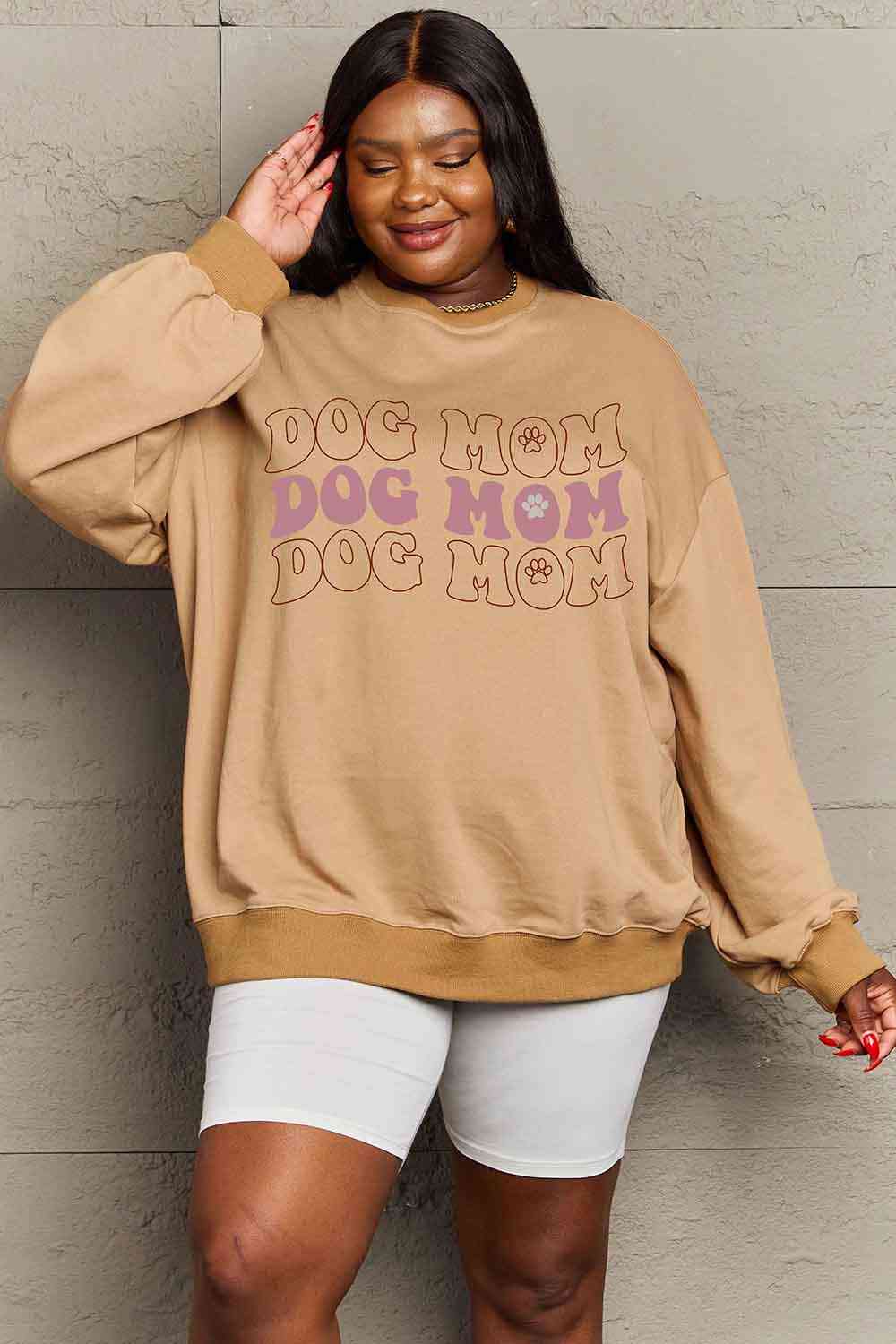 Simply Love Simply Love Full Size Graphic DOG MOM Sweatshirt