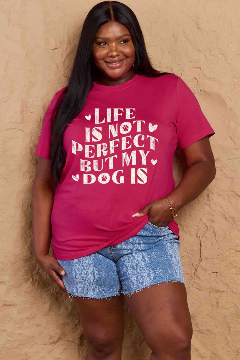 Simply Love Full Size Dog Slogan Graphic Cotton T-Shirt