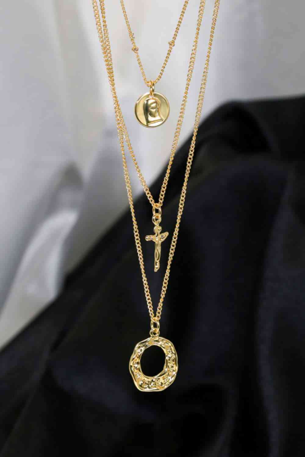 3-Piece 18K Gold-Plated Pendant Necklace