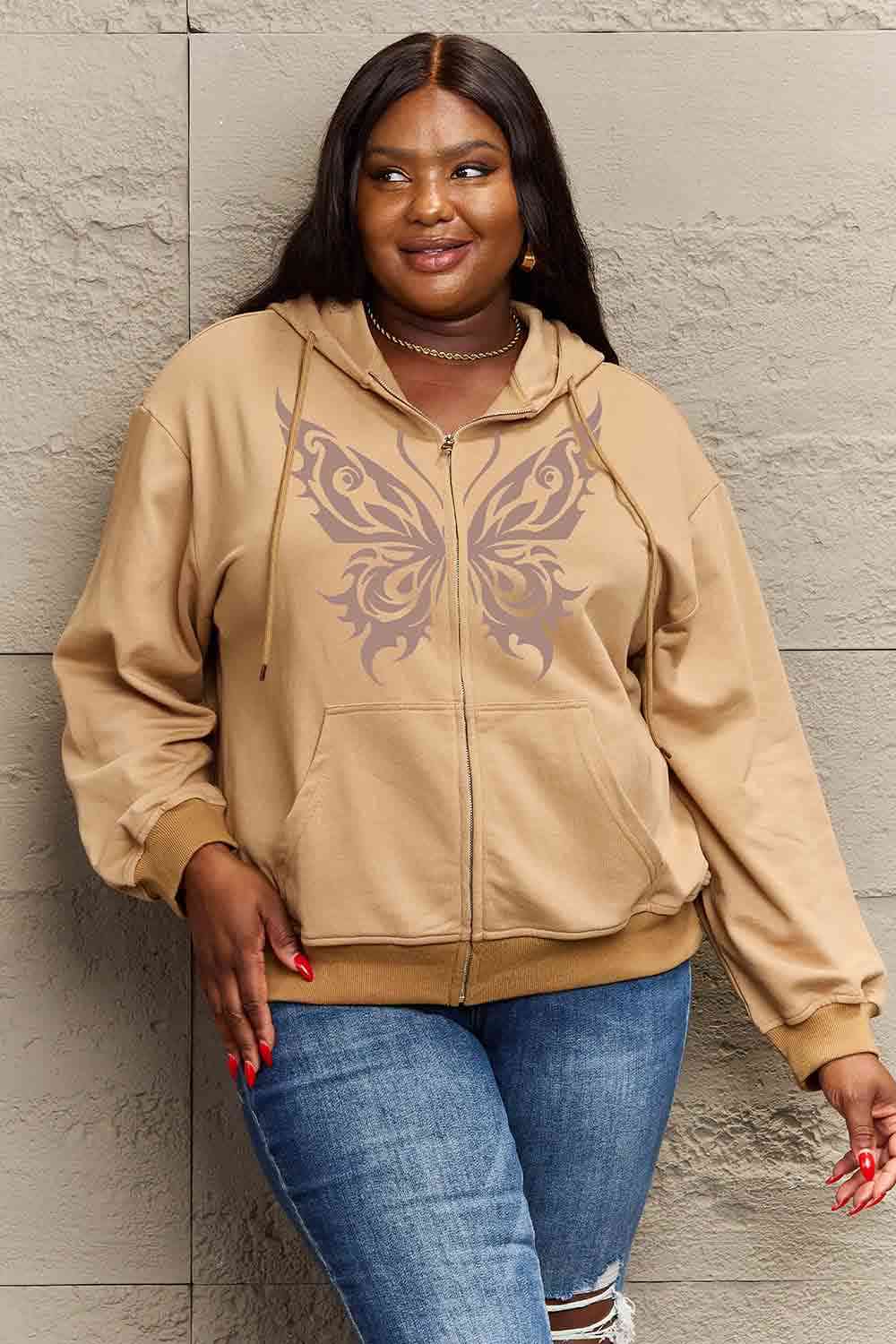 Simply Love Full Size Butterfly Graphic Hoodie