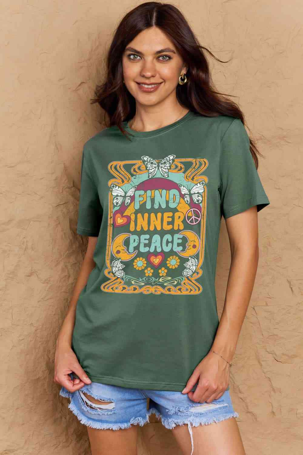 Simply Love Full Size FIND INNER PEACE Graphic Cotton T-Shirt